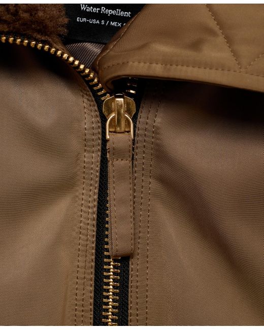Mango Brown Fleece Lining Bomber Jacket