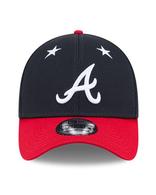 KTZ Blue Navy/red Atlanta Braves 2025 Mlb All-star Game 39thirty Flex Hat for men