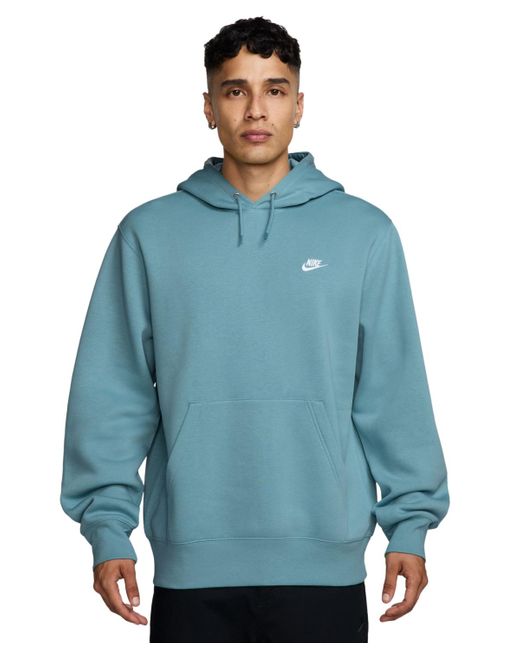 Nike Blue Club Pullover Fleece Logo Hoodie for men