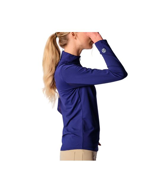 G Lifestyle Clothing Blue Long Sleeve Miock Neck Top White Xsmall