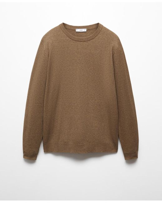 Mango Natural Structured Cotton Sweater for men
