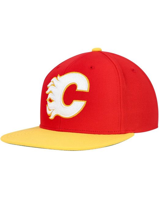 Mitchell & Ness Mitchell Ness Red Calgary Flames Core Team Ground 2.0 Snapback Hat for men