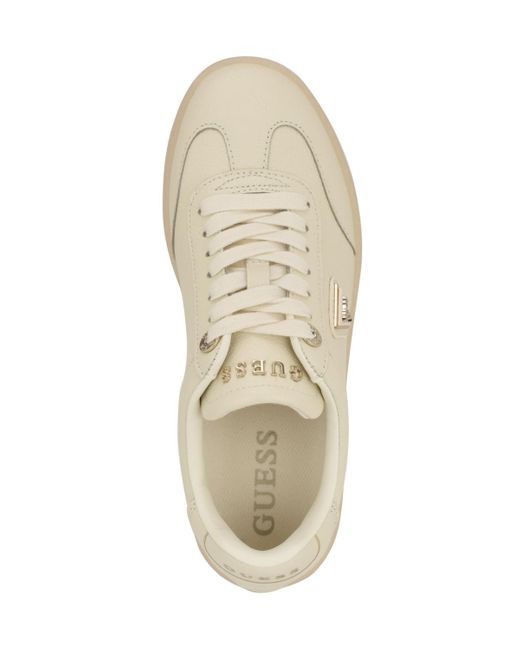 Guess White Jazlie T-toe Logo Court Sneakers