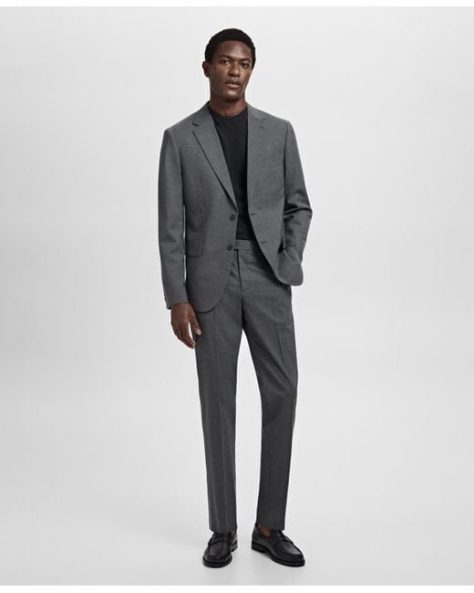 Mango Gray Turin Virgin Wool Suit Blazer for men