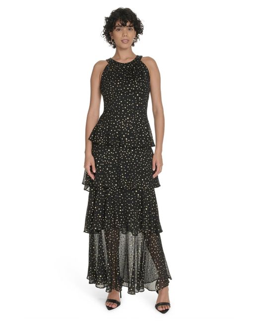 Tommy Hilfiger Tiered Sleeveless Dress in Black | Lyst