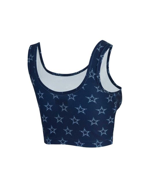 Concepts Sport Blue Dallas Cowboys Record Allover Print Bralette