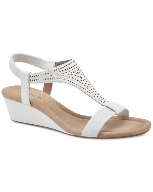 Style & Co. White Step N Flex Vacanzaa Wedge Sandals