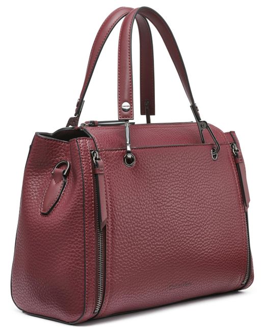 Calvin Klein Purple Garnet Small Satchel Bag