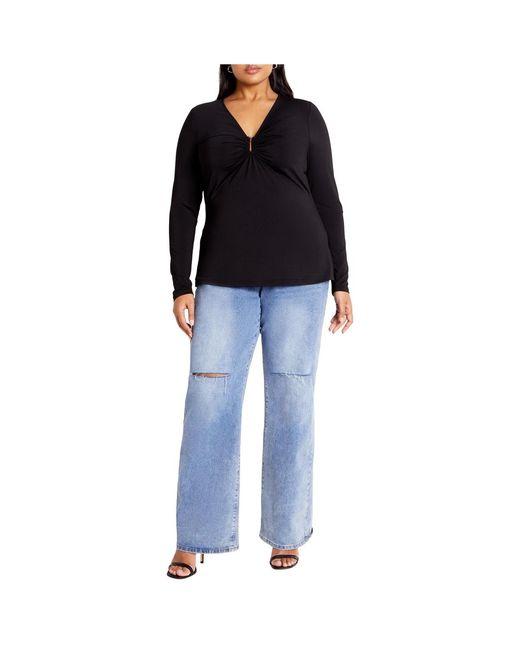 City Chic Black Plus Size Izzy Top
