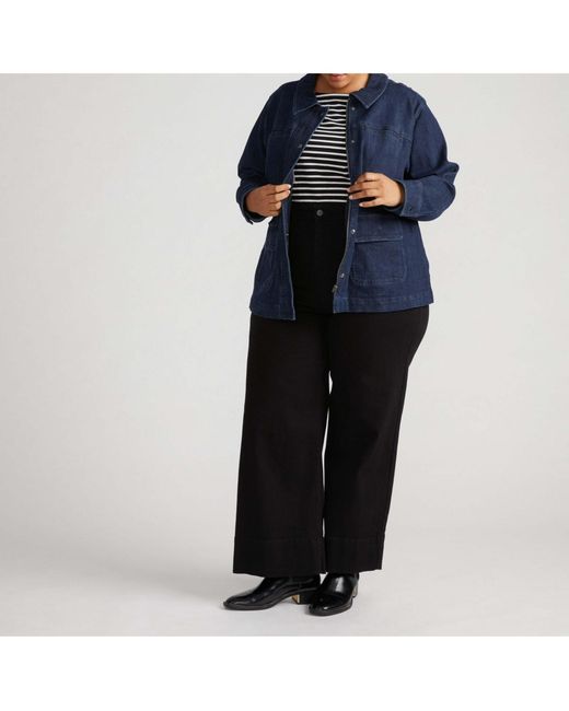 UNIVERSAL STANDARD Blue Plus Size Denim Utility Jacket