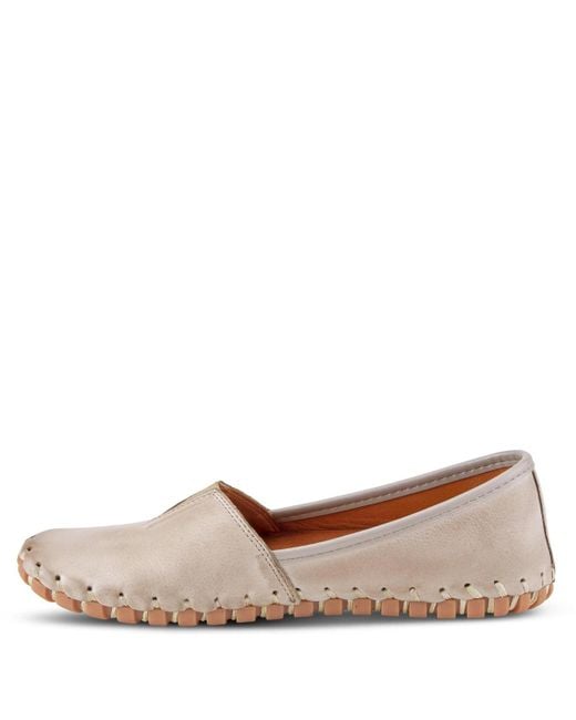 Spring Step Brown Kathaleta Leather Slip-on Comfort Flats