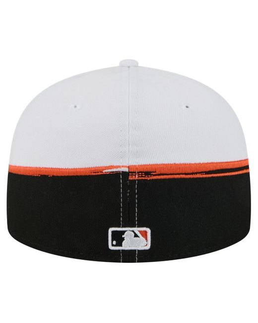 KTZ Black/white San Francisco Giants Paint Stroke 59fiftyâ Fitted Hat for men