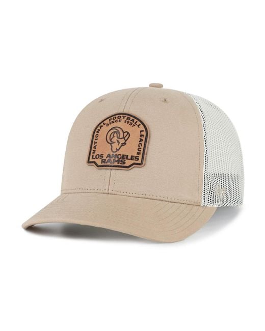 '47 Natural Los Angeles Rams Bonehide Trucker Hat for men