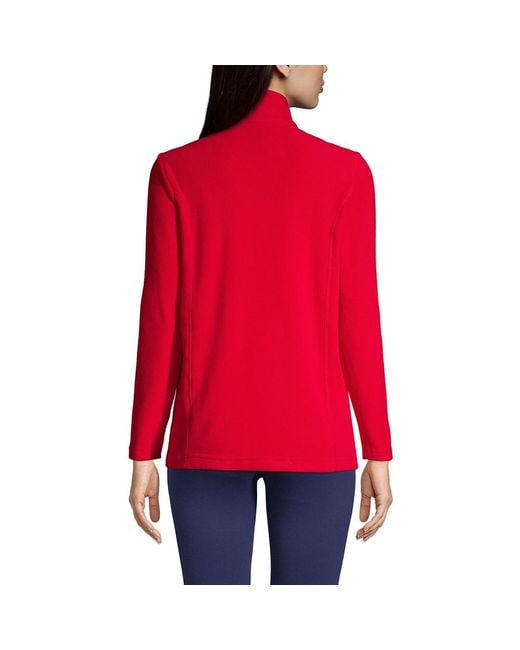 Lands' End Red Anyweather Fleece Full Zip Jacket