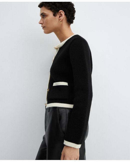 Mango Black Knitted Buttoned Jacket
