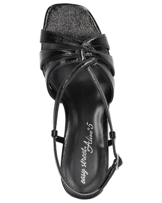Easy Street Black Valorie Square Toe Platform Sandals