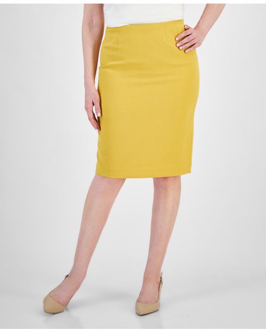 Kasper Yellow Pencil Skirt