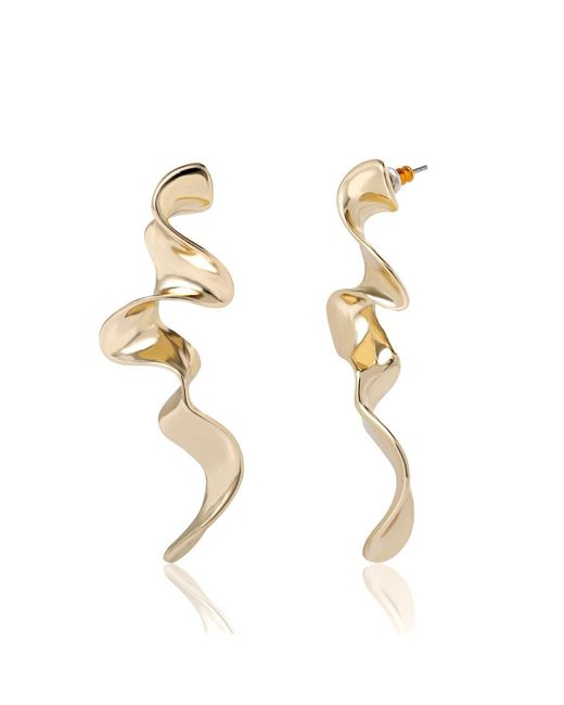 BCBGMAXAZRIA Metallic Wavy Statement Drop Earrings