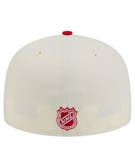 KTZ White Detroit Red Wings Chrome Two-toned 59fifty Fitted Hat for men