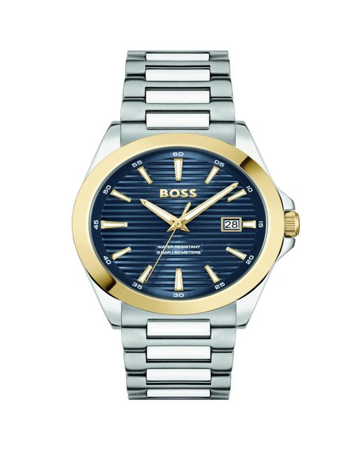 Boss Metallic Strike Giftset Quartz Basic Calendar Stainless Steel Watch for men