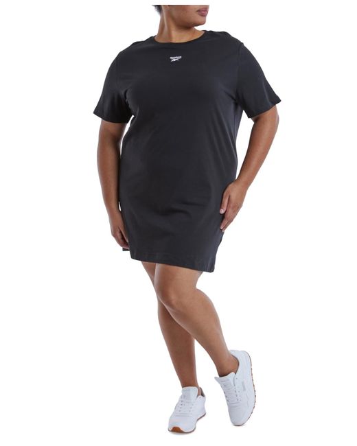 Reebok Black Plus Size Cotton Short-sleeve T-shirt Dress