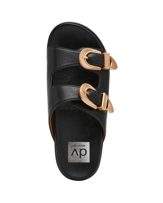 Dolce Vita Brown Percy Double Buckle Footbed Sandals