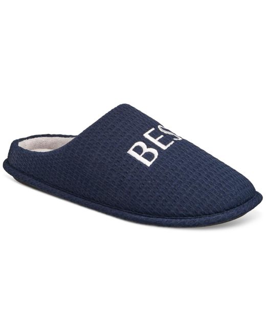 Club Room Blue Best Dad Embroidered Slippers for men