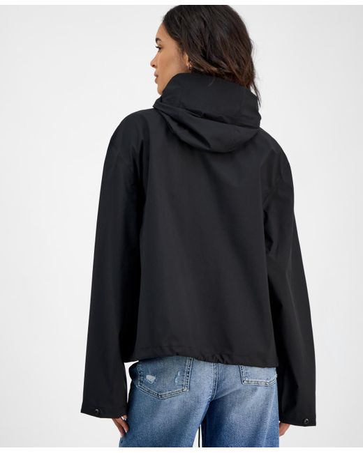 Rains Zip-front Hooded Drawstring Jacket in Blue | Lyst