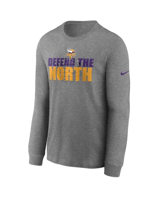 Nike Heathered Gray Minnesota Vikings Hyper Local Long Sleeve T-shirt for men