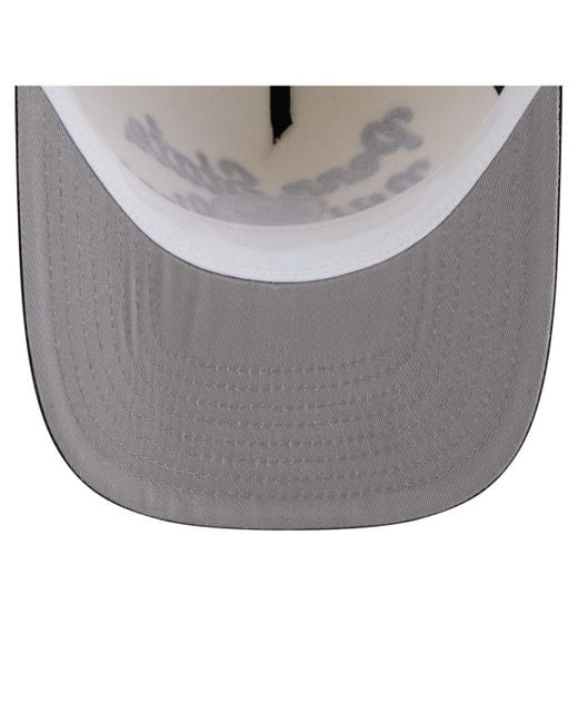 KTZ Gray Cream/navy Penn State Nittany Lions Vintage Chainstitch 9fifty A-frame Snapback Hat for men