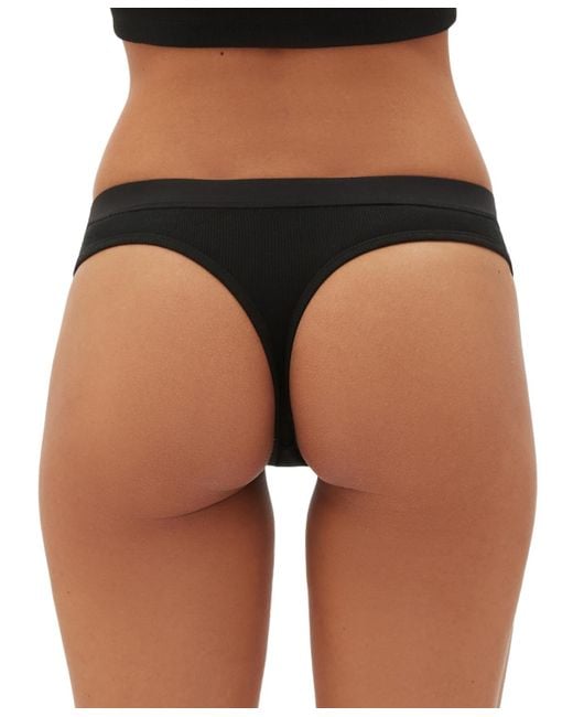 Gap Body Logo Comfort Thong Underwear Gpw01083 in Black