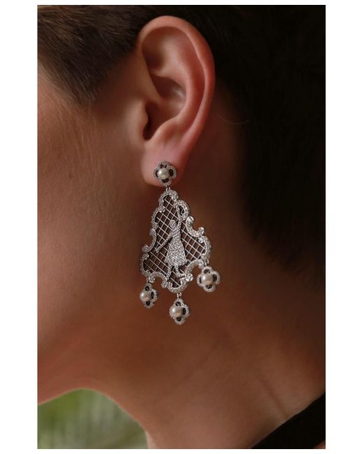 Retro Chic White Nutcracker Earrings