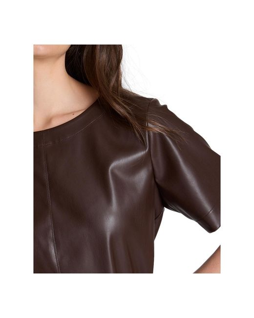Kenneth Cole Brown Polyester-blend Crop Pullover