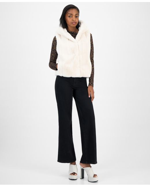 Guess Natural Sophy Faux-fur Hooded Vest
