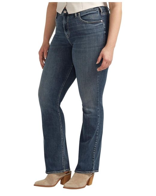 Silver Jeans Co. Blue Plus Size Avery High Rise Slim Bootcut Luxe Stretch Jeans