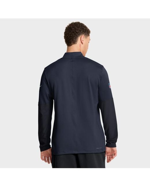 Nike Blue Chicago Bears Sideline Feel The Pressure Performance Half-zip Pullover Sweatshirt for men