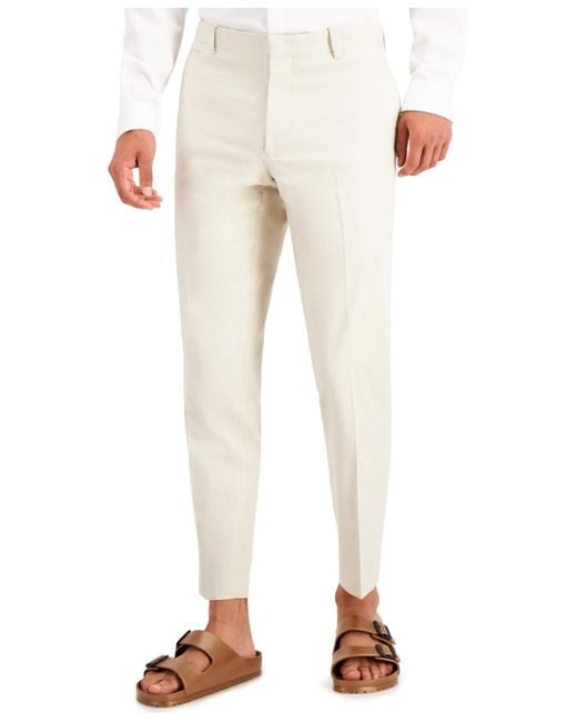 INC International Concepts Natural Slim-fit Linen Blend Suit Pants for men