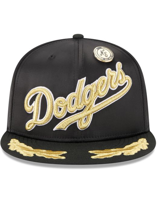 KTZ Black Los Angeles Dodgers 2025 59fifty Day Gold Leaf 59fifty Fitted Hat for men