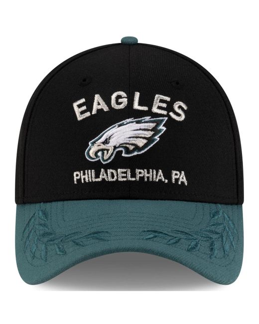 KTZ Black/green Philadelphia Eagles 2025 Nfl Draft 39thirty Flex Hat for men