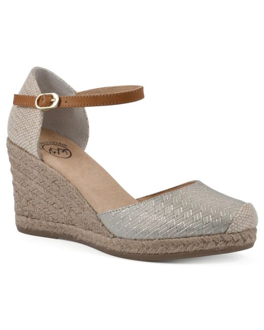 White Mountain Metallic Mamba Espadrille Wedge Sandals