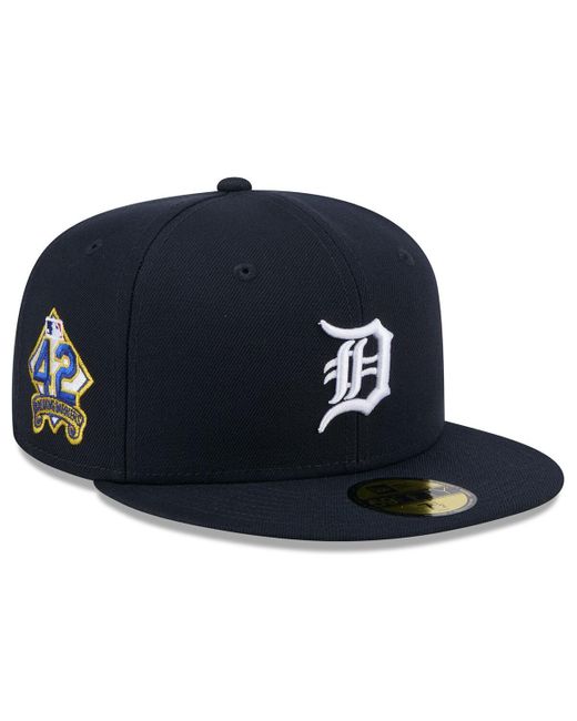 KTZ Blue Detroit Tigers 2025 Jackie Robinson Day 59fifty Fitted Hat for men