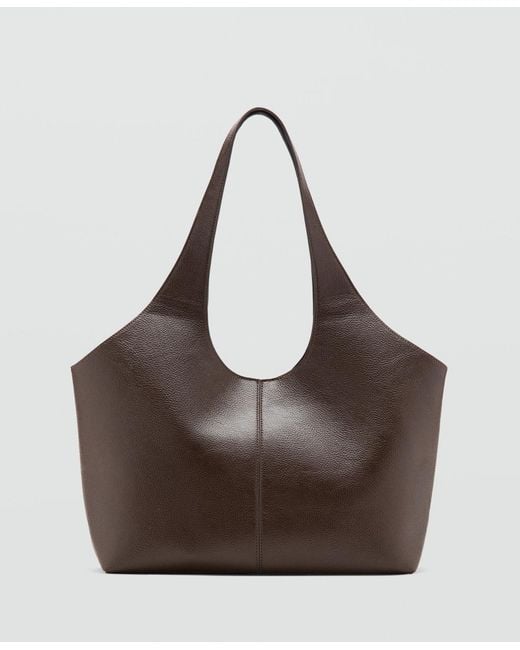 Mango Brown Large Shopper Bag