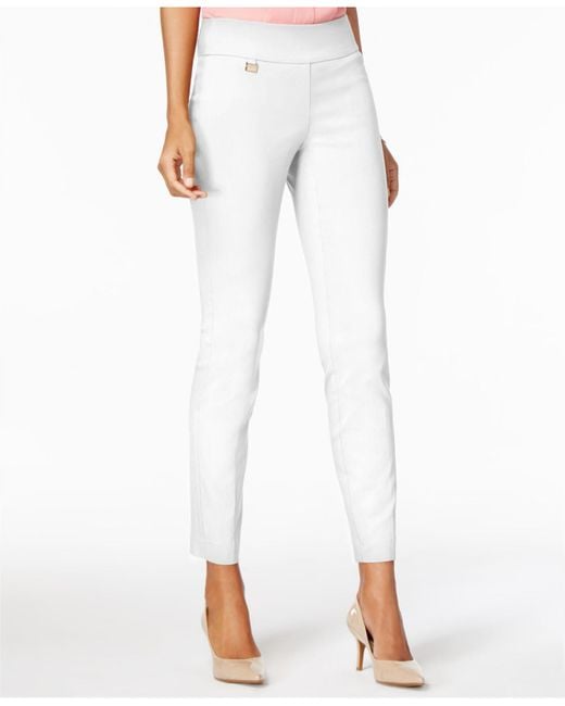Alfani Synthetic Tummy-control Skinny Pants in Bright White (White) | Lyst
