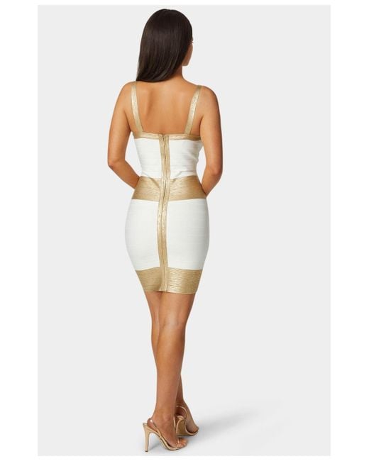 Bebe Color Block Bandage Dress in White | Lyst Bebe Color Block Bandage Dress in White | Lyst