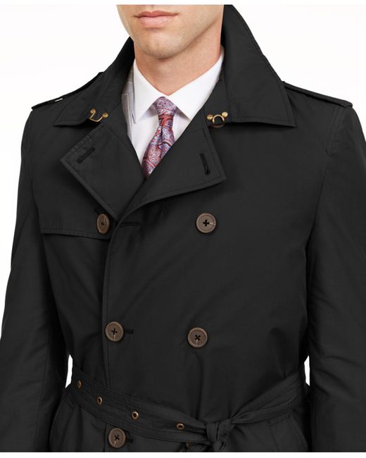 calvin klein men's slim fit black solid raincoat