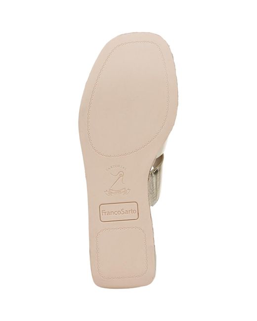 Franco Sarto White Tevin Open Square Toe Espadrille Slide Platform Sandals