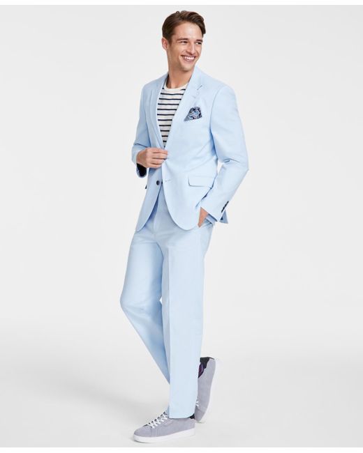 Nautica Modern-fit Bi-stretch Light Blue Solid Suit for men