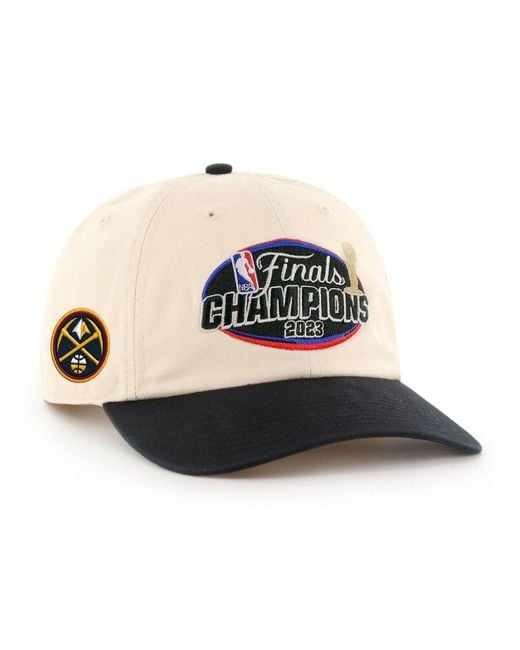 47 Brand Multicolor Cream, Black Denver Nuggets 2023 Nba Finals Champions Two-tone Clean-up Adjustable Hat for men