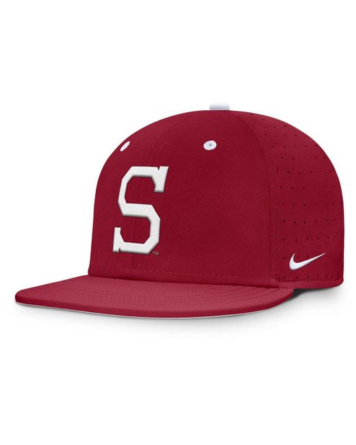 Nike Red Stanford On-field Dugout True Performance Fitted Hat for men