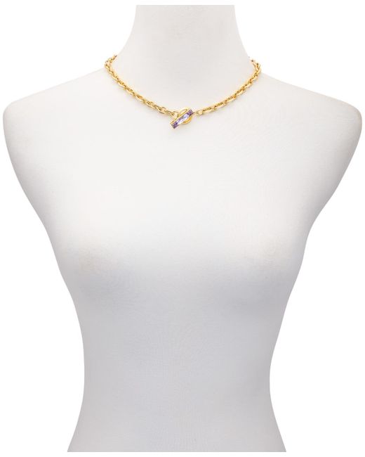 Vince Camuto Natural Tone Glass Stone toggle Necklace